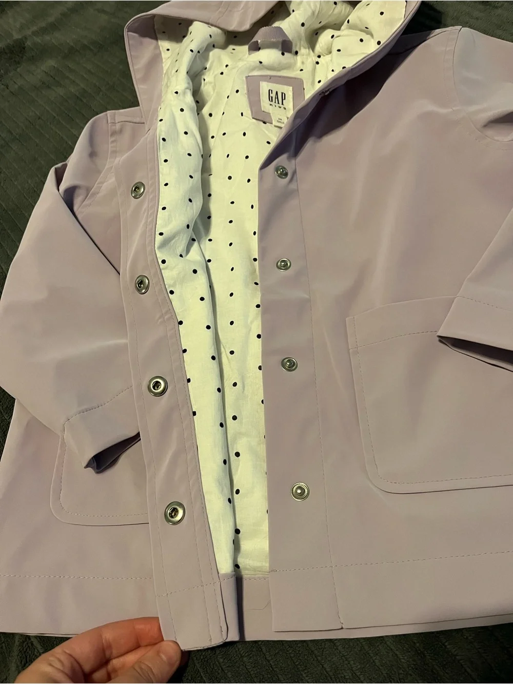 GAP Lavender Hooded Kids Raincoat | SIZE XS